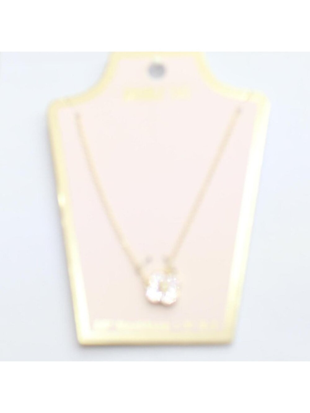 NWT Unique Designs Enamel Rhinestone Flower Necklace Gold / Pink 18" + 3"
